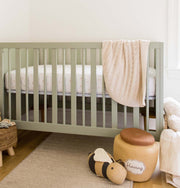 Organic Cotton Cable Knit Baby Blanket - Oat